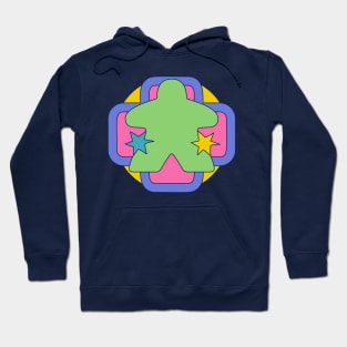 Colorful 90s Retro Board Game Meeple Hoodie